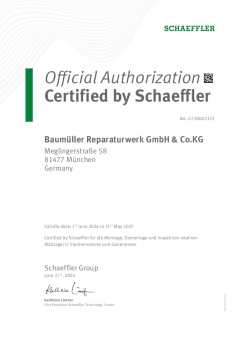 Certified by Schaeffler 