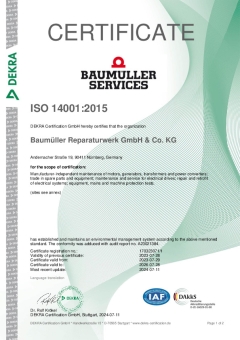 Certificate ISO 14001:2015